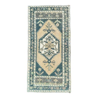 Turkish Mini Rug Oriental Hand Knotted Vintage Rug 1'8" x 3'4" #16891 For Sale