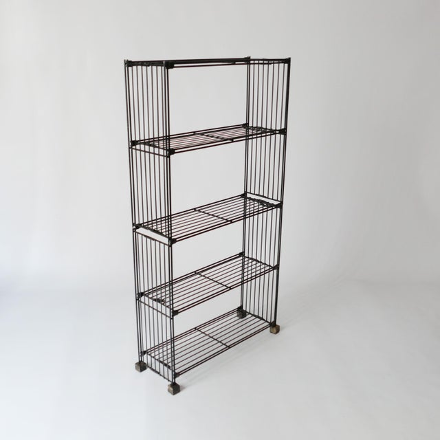 Black Vintage Metal Iron Bookcase attributed to Multimueble for Multistrux, 1970 For Sale - Image 8 of 11