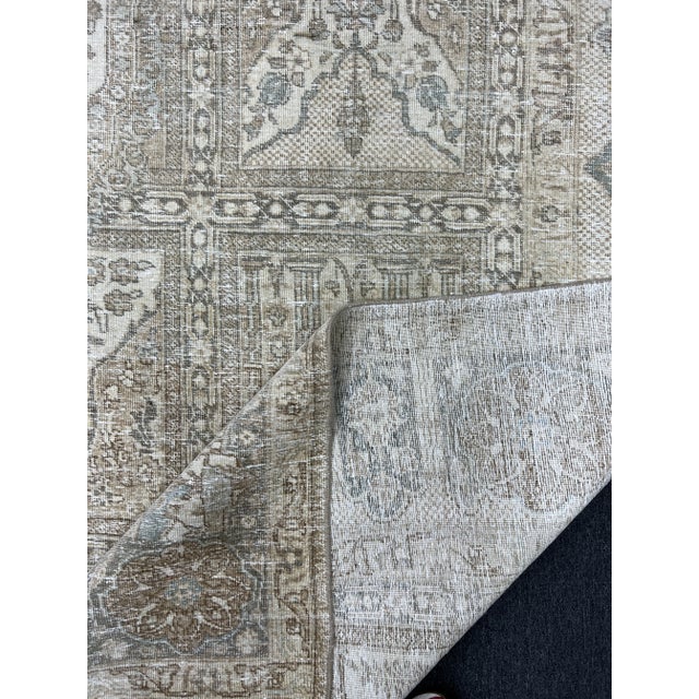 Textile Persian Vintage Wool Tabriz Area Rug For Sale - Image 7 of 7