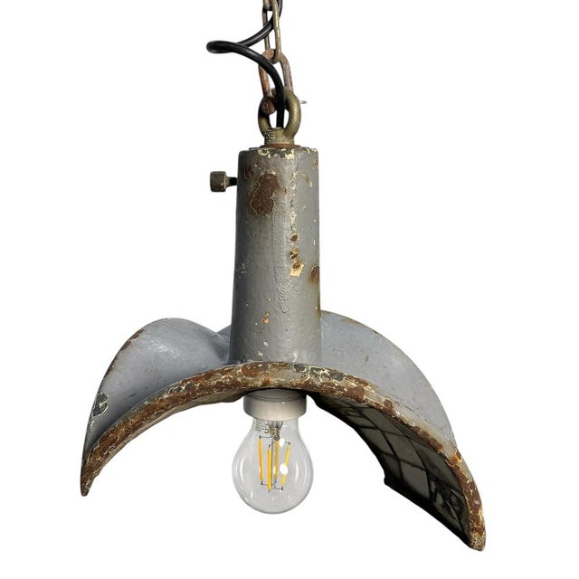 Vintage Industrial Mirrored Pendant Light by Esla, 1920s For Sale - Image 11 of 18