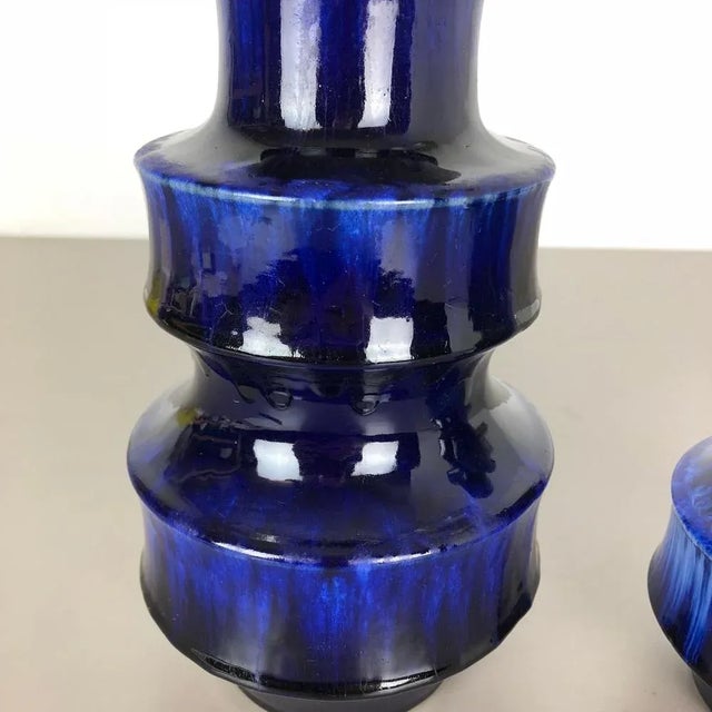 Fat Lava Ceramic Model 267 Vases from Scheurich, Germany, 1970s, Set of 2 For Sale - Image 4 of 18