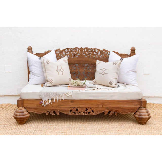 Finely Carved Royal Bali Club Daybed For Sale - Image 10 of 10