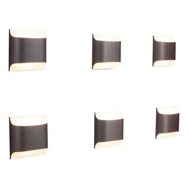 Model 2030/31 Wall Lamps by Rolf Krüger & Dieter Witte for Staff Leuchten, 1960s, Set of 6 For Sale