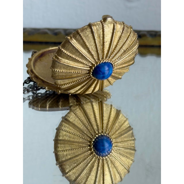 Age 1970s Hollywood Regency Estée Lauder Empire Solid Perfume Pendant Necklace For Sale - Image 15 of 18
