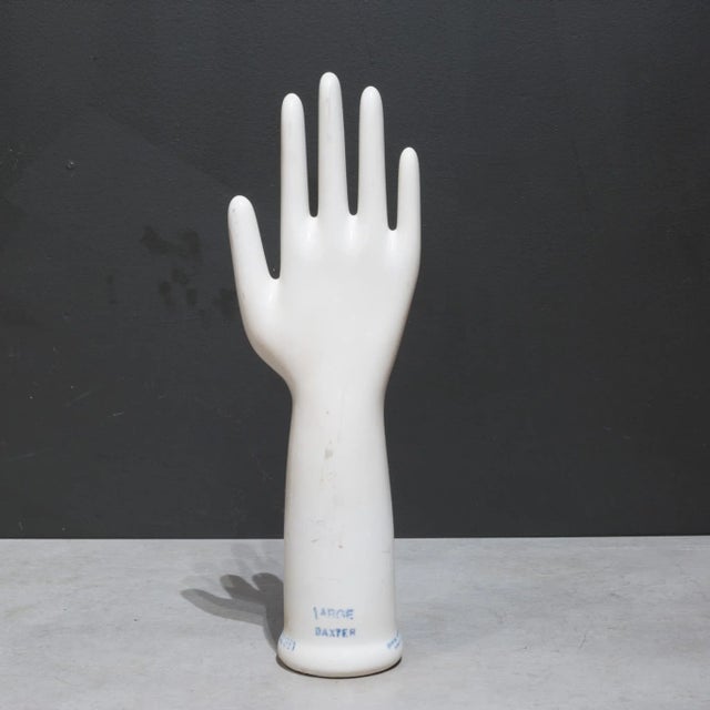 Ceramic Large Vintage Glazed Porcelain Factory Rubber Glove Mold C.1991 For Sale - Image 7 of 8
