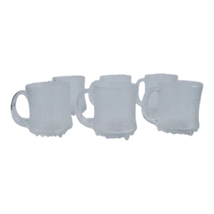C.1960's MCM I'ittala "Ultima Thule" Tapio Wirkkala (Design) Beer Stein Crystal Glasses - Set of 6