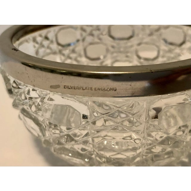 English Cut Crystal Silver Rim Jam Dish With Serving Spoon Set - 2 Pieces For Sale - Image 6 of 9