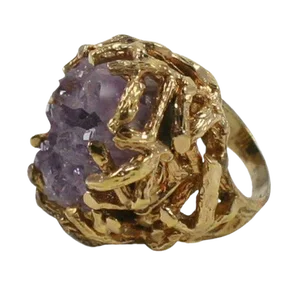 1960s Panetta Amethyst Cluster Ring 6.25