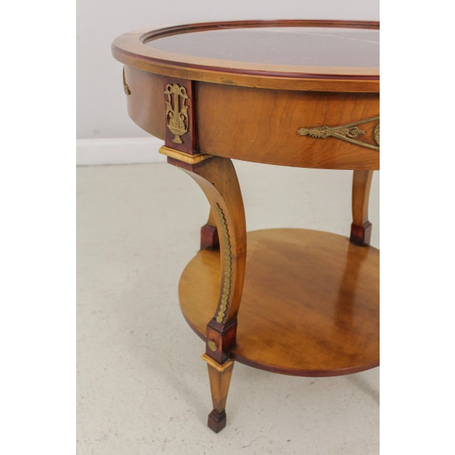 French Round French Neoclassical Design Round Marble Top Lamp Table For Sale - Image 3 of 13