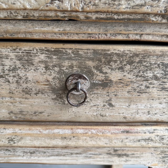 Wood Vintage Elm Wood Console With 4 Drawers For Sale - Image 7 of 13