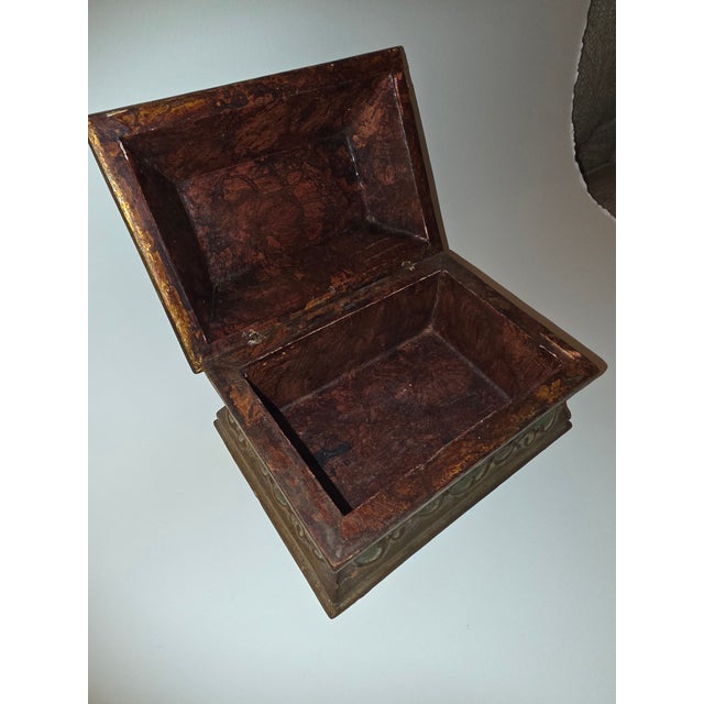 1920s Antique Italian Box With Romantic Scene on Top For Sale - Image 5 of 11