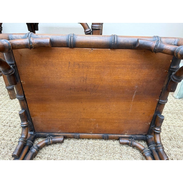 1970s 1970s Vintage Italian Faux Bamboo Side Tables With Mirrored Glass Surfaces, a Pair For Sale - Image 5 of 8