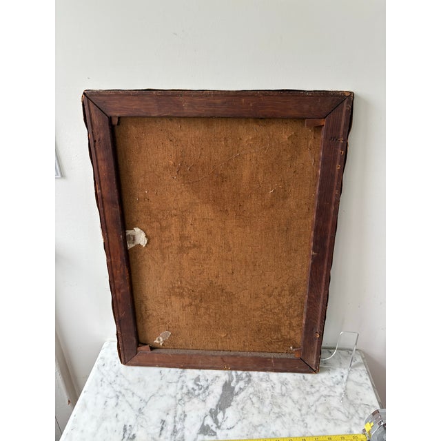 Art Deco Oil Portrait Painting on Canvas Early 20th Century For Sale - Image 3 of 4