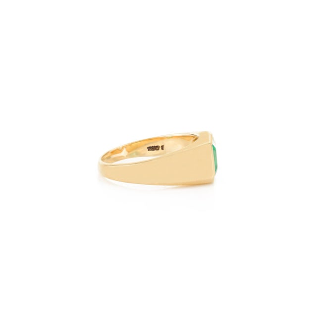 Not Yet Made - Made To Order Cushion Cut Emerald Diamond Toi Et Moi 18k Gold Ring Size 6 For Sale - Image 5 of 12