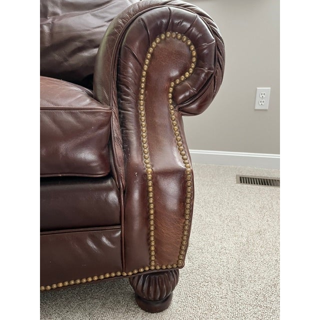 Whittimore Sherrill Club Chair With Ottoman, Bayou Walnut For Sale In Boston - Image 6 of 8