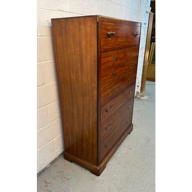 Brown Vintage Campaign Style High-Boy Dresser by Nation Mt. Airy For Sale - Image 8 of 15