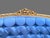 1950s French Louis XVI Blue Damask Gold Beech Settee For Sale - Image 6 of 12