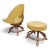 Mid 20th Century Mid Century Modern Saarinen Style Swivel Rattan Chair and Ottoman For Sale - Image 5 of 11