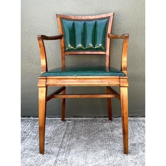 Mid-Century Modern Vintage Channel Tufted Desk Chair For Sale - Image 3 of 12