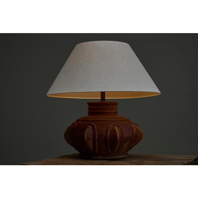 Textile Wabi Sabi Studio Pottery Table Lamp, 1950s For Sale - Image 7 of 12