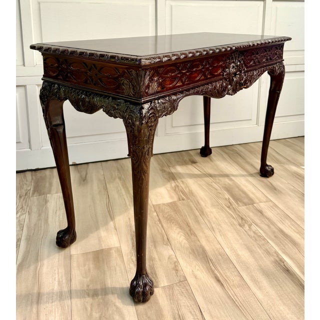 Early 20th Century George II Chippendale Revival Carved Console Table For Sale - Image 10 of 17