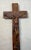 Antique 1700's Hand Carved Wood Religious Jesus Christ Crucified Cross Sculpture For Sale - Image 4 of 14