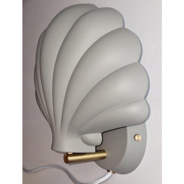 Vintage Glare-Free Wall Lamp in Grey Lacquered Metal with Brass Brackets, 2010s For Sale - Image 6 of 7