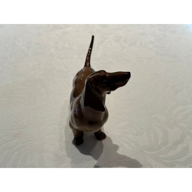 Mid-Century Modern Vintage Mid-Century German Hutschenreuther Porcelain Standing Dachshund Figurine For Sale - Image 3 of 8
