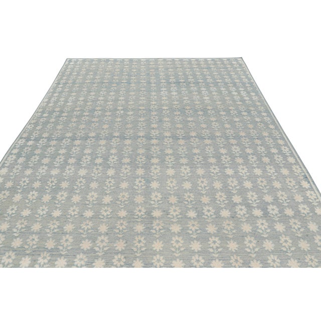 Not Yet Made - Made To Order Rug & Kilim’s Modern Block Print Runner Rug in Blue with White Floral Patterns - 3x10 For Sale - Image 5 of 7