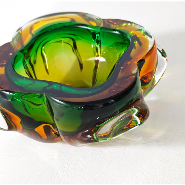 Vintage Italian Sommerso Murano Glass Bowl, 1960s For Sale - Image 10 of 16