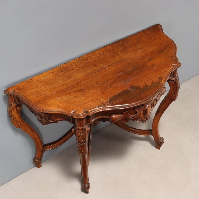 Brown Console Table, Italy, Late 19th Century For Sale - Image 8 of 10