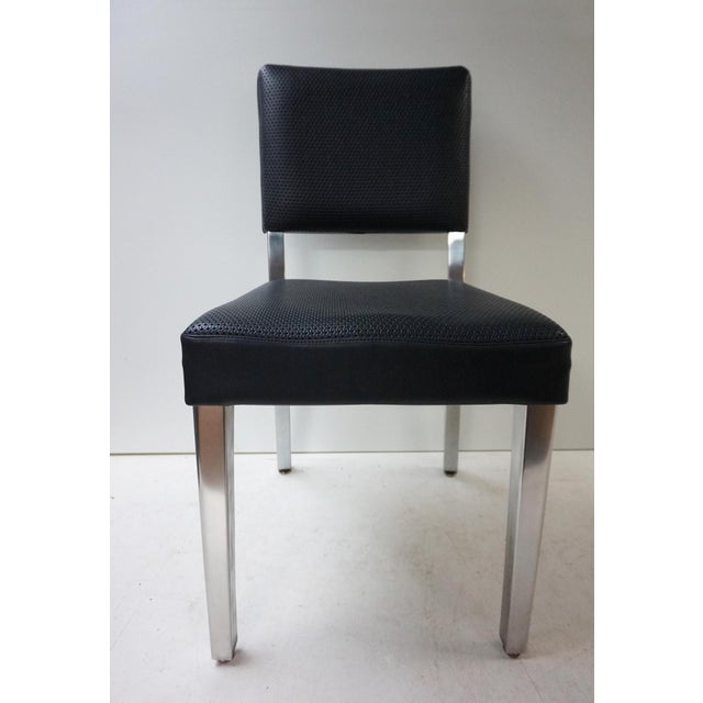 Art Deco Machine Age Industrial Chrome & Leatherette Dining Chairs, 1950s, Set of 4 For Sale - Image 14 of 16