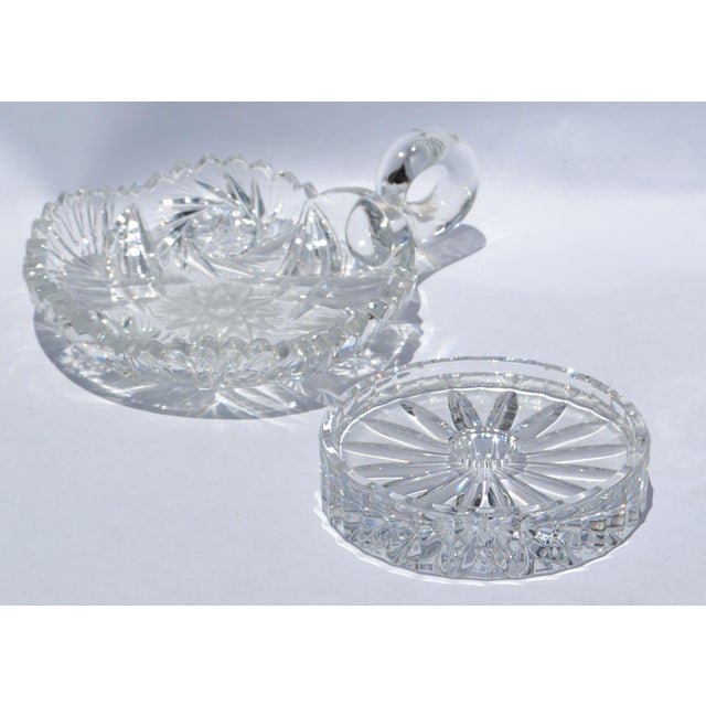 Transparent Early 20th Century American Brilliant Period Cut Glass Bowl Handle Sawtooth 50% Lead For Sale - Image 8 of 16