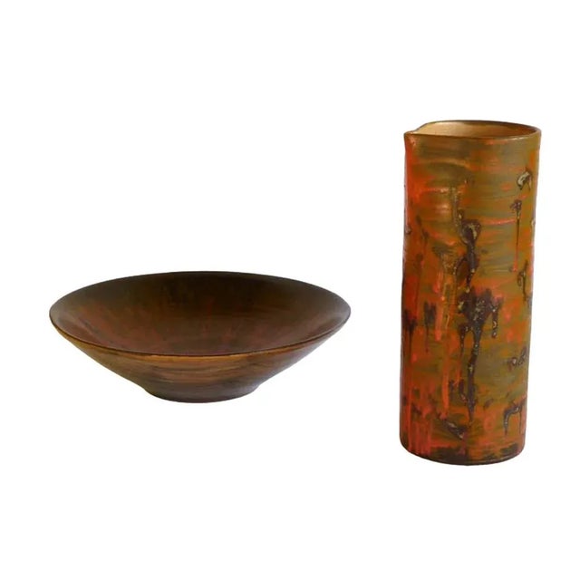 Abstract Ceramic Set by Alf Gaudenzi, Albisola, Italy, 1960s, Set of 2 For Sale - Image 9 of 9