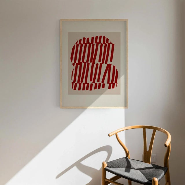 Contemporary Contemporary Abstract Red Giclee Print, Framed For Sale - Image 3 of 4