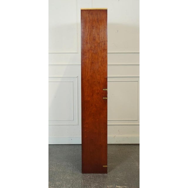 Kennedy Three Drawers Burr Yew Wood & Brass Military Bookcase from Harrods London For Sale - Image 14 of 16