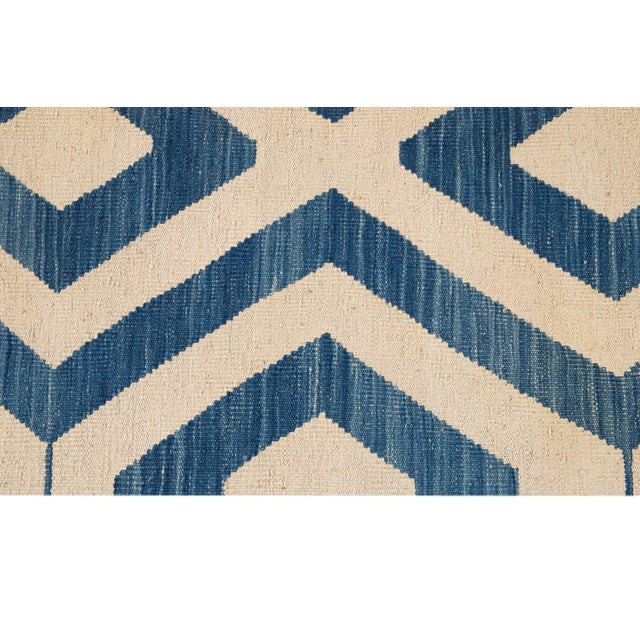 Doris Leslie Blau Vintage Geometric Light Beige Hand-Knotted Wool Rug For Sale - Image 16 of 17