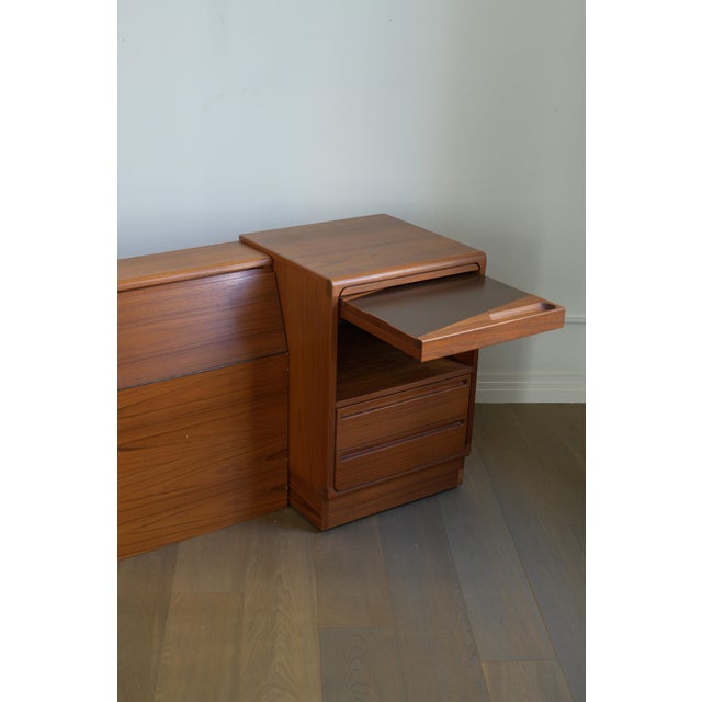 Brown Peter Graves Sorensen for Torring Design Queen Size Headboard and Nightstands, 1970s For Sale - Image 8 of 11
