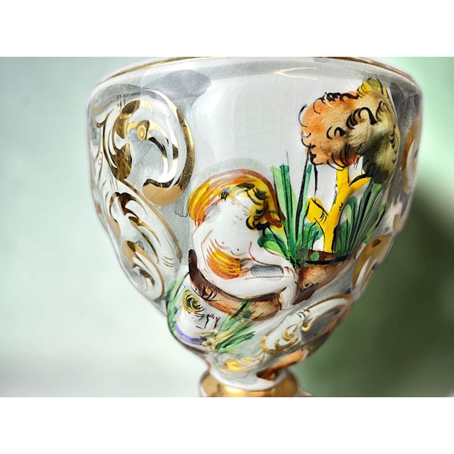 Portuguese Porcelain Hand Painted Table Lamps by Alcobaça Porcelain Factory, Set of 2 For Sale - Image 16 of 18
