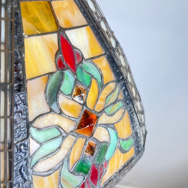 Tiffany Stained Glass Pendant Light, 1960s For Sale - Image 11 of 16
