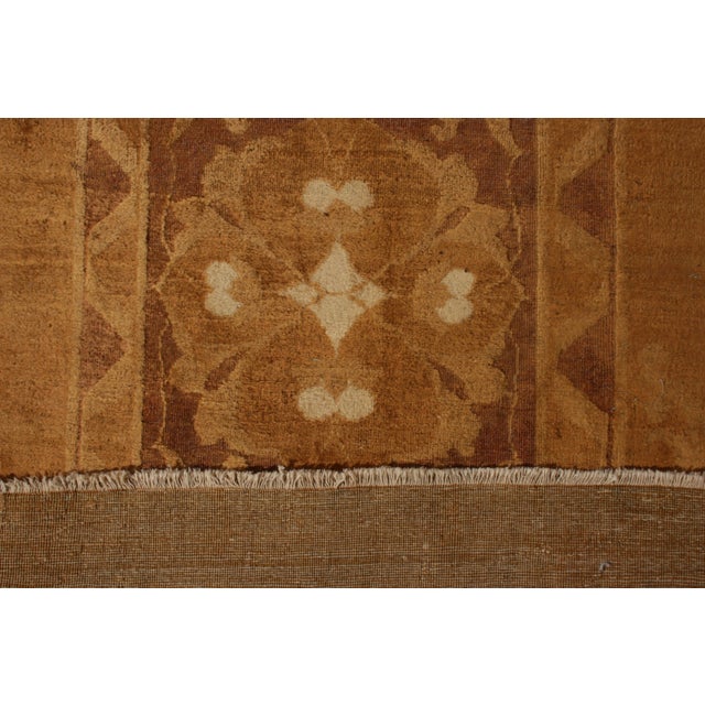 Late 19th Century Antique Agra Runner Gold Brown Geometric Fragment Rug For Sale - Image 5 of 6