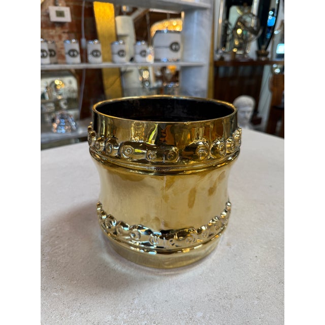 Italian Wine Cooler With Embossed Scroll Motif, 1970s For Sale - Image 4 of 5