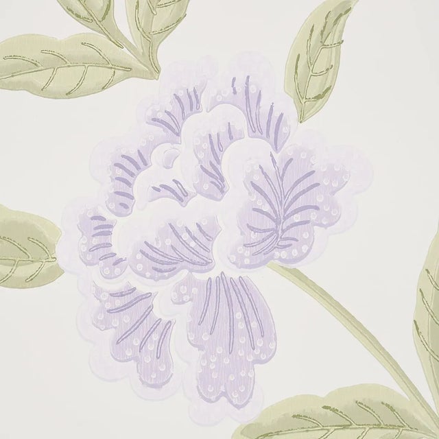 Chinoiserie Sample - Schumacher Whitney Floral Wallpaper in Lavendar For Sale - Image 3 of 6