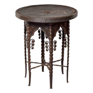 Early 20th Century French Metal Side or Garden Table For Sale