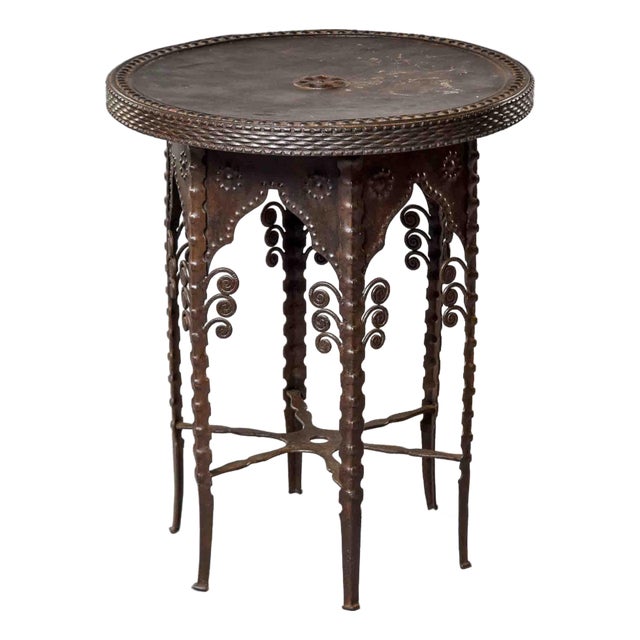 Early 20th Century French Metal Side or Garden Table For Sale