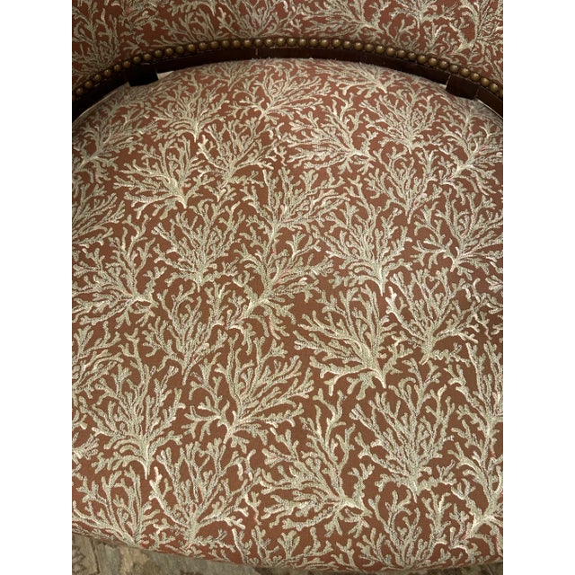 1990s Upholstered & Mahogany Club Chairs- a Pair For Sale - Image 5 of 12