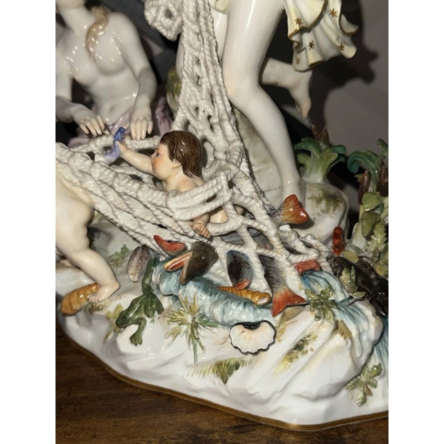 Meissen Porcelain Figural Group “Capture of the Tritons,” Attributed to Kändler, Circa 1880 For Sale - Image 13 of 16