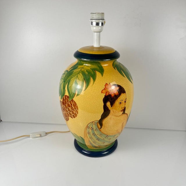 Large Ceramic Table Lamp by L. Drimmer, 1950s-1960s For Sale - Image 4 of 16