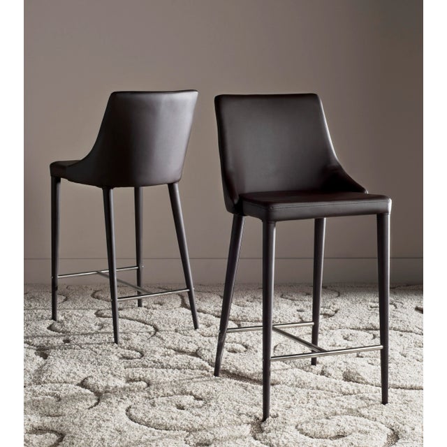 Modern Counter Stool in Brown & Chrome - a Pair For Sale In Philadelphia - Image 6 of 7