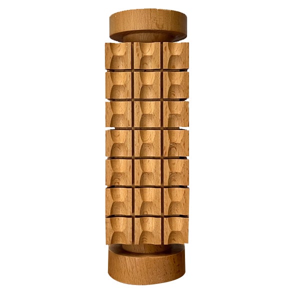 Mid-Century German Wooden Candleholder, 1960s For Sale